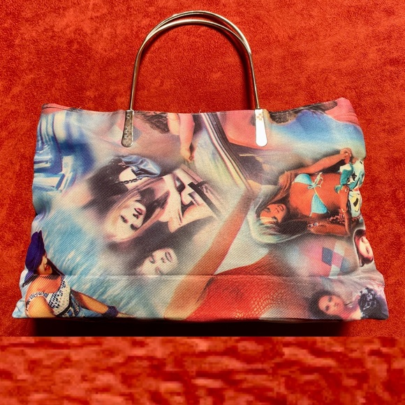NWOT VINTAGE Y2K Runway SUPERMODEL Print Handbag PURSE - Picture 3 of 14